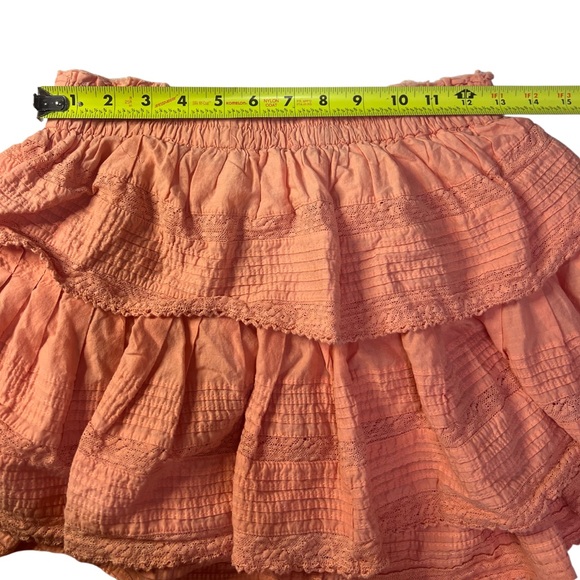 LoveShackFancy Ruffle Mini Skirt in Peach Blossom - Picture 6 of 10